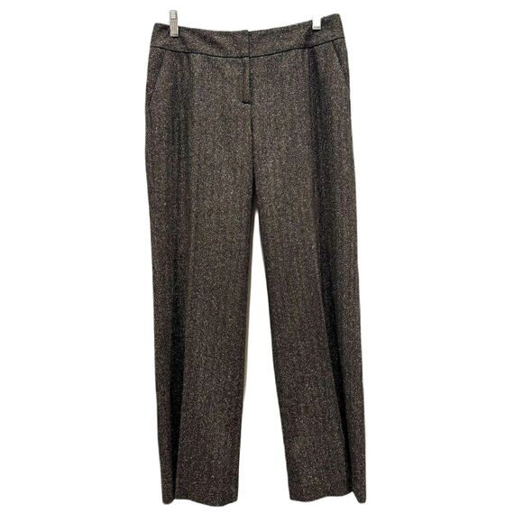 Semantiks Pants Brown Wool Silk Straight Leg Trouser Dress Pants Womens sz 4P - Picture 1 of 8